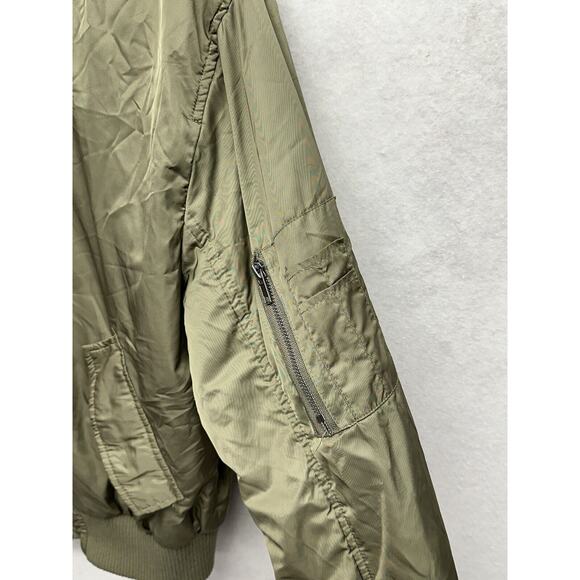 Pacsun Bomber Jacket Mens Medium Army Green Casual Military - Picture 6 of 9